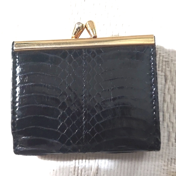Vintage Amanda Smith Lizard Embossed Leather small wallet change purse - Picture 3 of 12